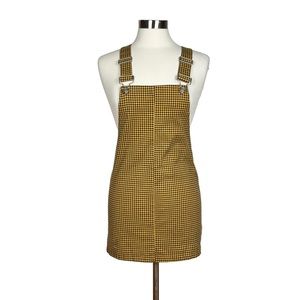 Forever 21 Yellow & Black Gingham Bib Overall Mini Dress